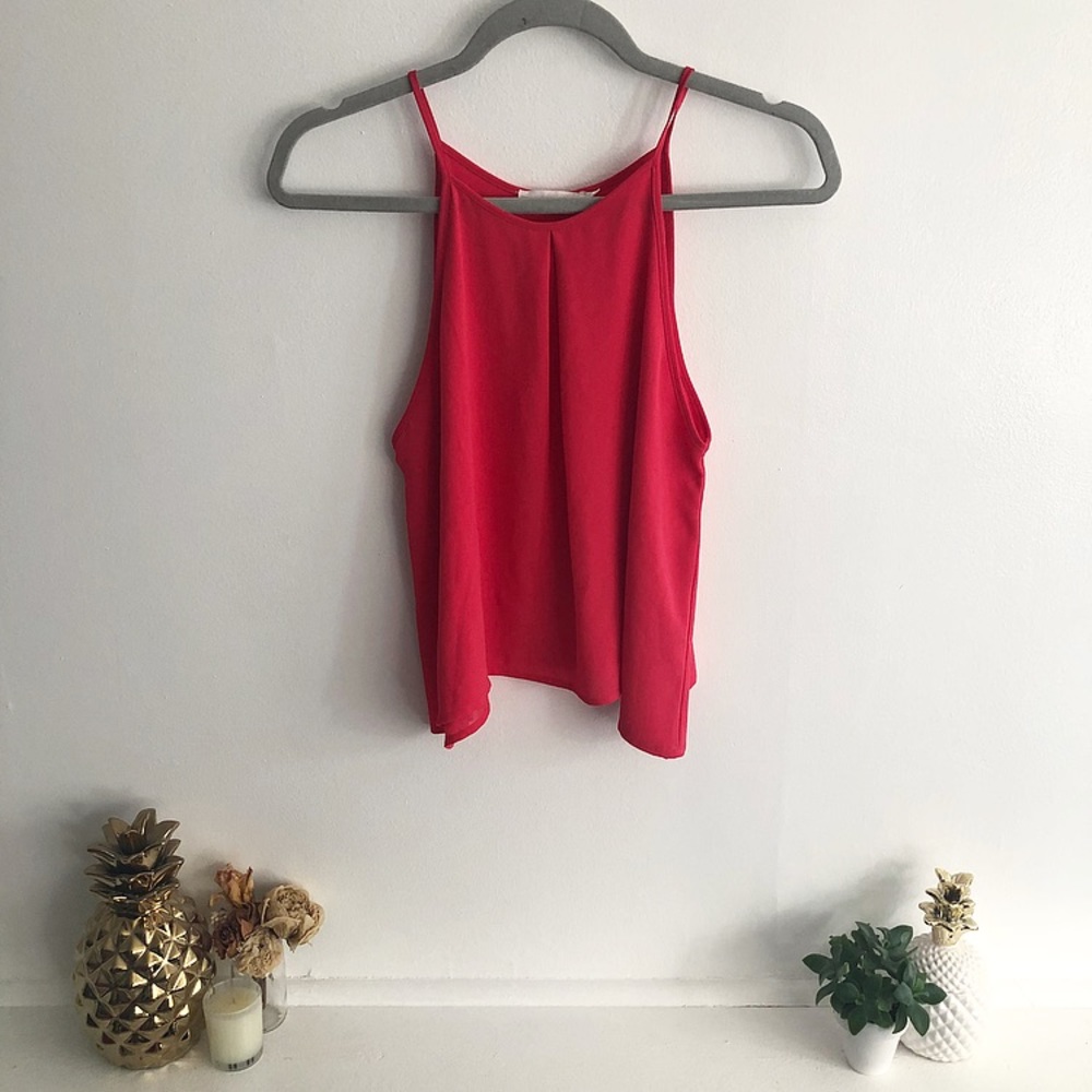 Lush Chiffon High Neck Cami Top